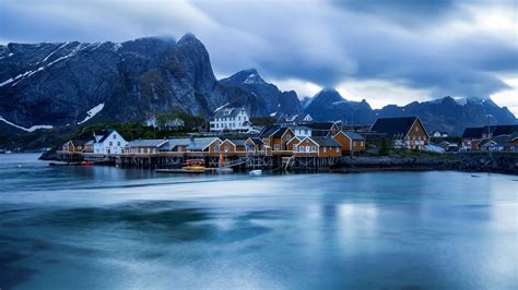 Wallpaper Norway Lofoten Islands Houses Sea 1920x1200 Hd Picture Image