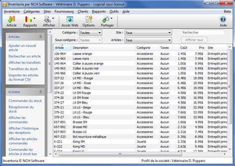 inventoria logiciel de contrôle et de gestion des stocks captures d écrans