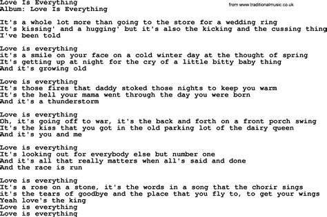 Love Is Everything, by George Strait - lyrics