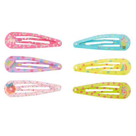 Claire S Club Sweet Treat Snap Hair Clips 6 Pack Claire S Us