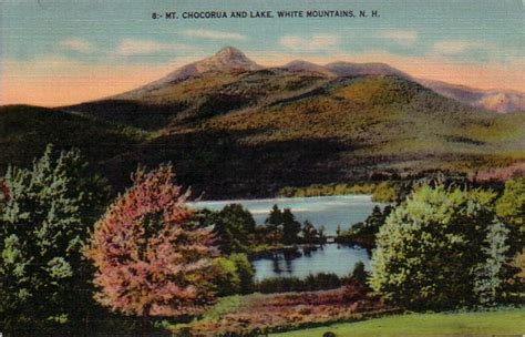 Mt Chocorua And Lake In White Mountains New Hampshire Nh Linen