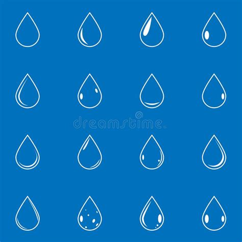 Water Drop Shapes Collection Vector Icon Set Stock Vector