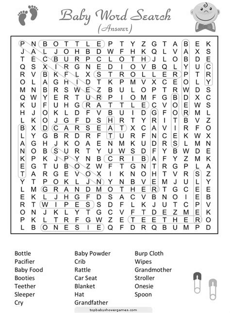 Baby Word Search Baby Words Baby Shower Party Games Diy Baby Shower