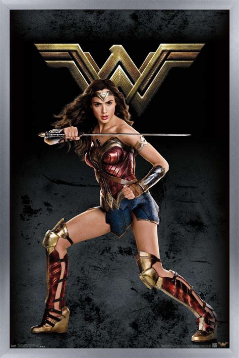 Dc Comics Movie Justice League Wonder Woman Wall Poster 14725 X 22375 Framed