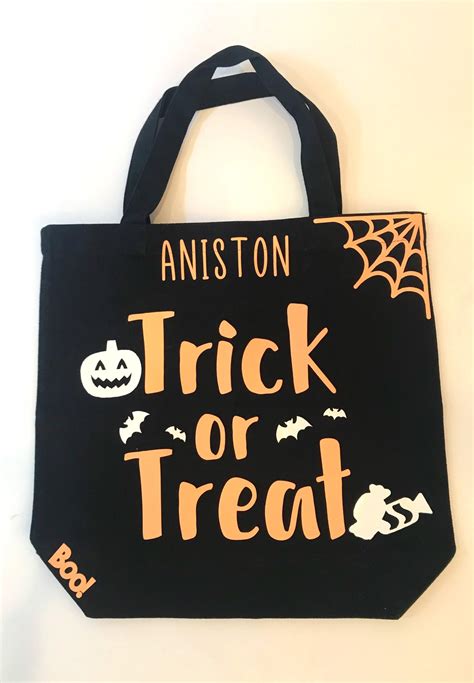 Trick Or Treat Bag Personalized Name Trick Or Treat Bag Etsy