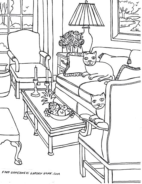 House Interior Coloring Pages Coloring Pages
