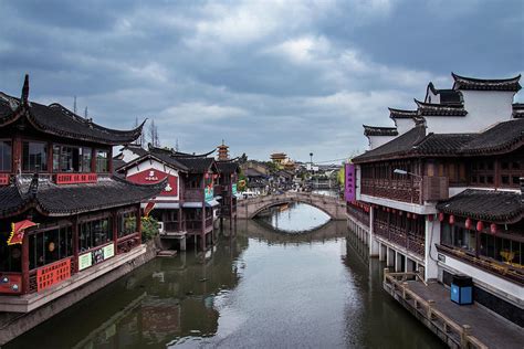 Chinese Architecture Along The River In Qibao Ancient Town Photograph