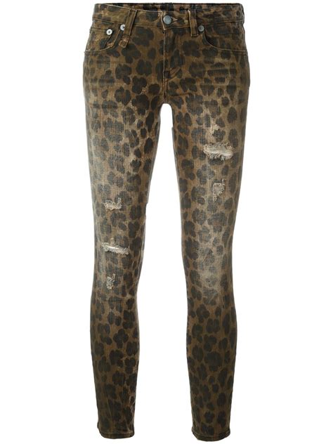 r13 leopard print skinny jeans farfetch