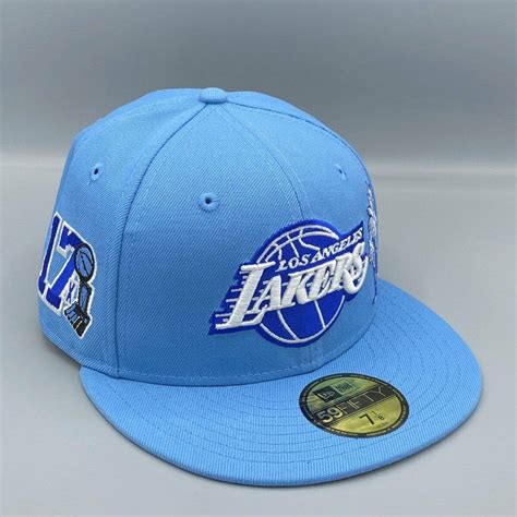 New Era La Lakers Baby Blue Side Patch 59fifty Fitted Hat