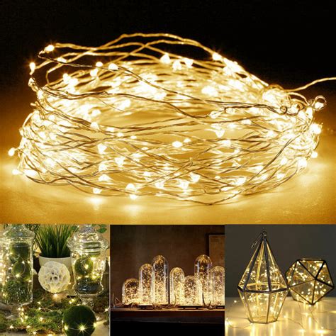 2050100m Led String Fairy Lights Battery Operated Copper Wire Party