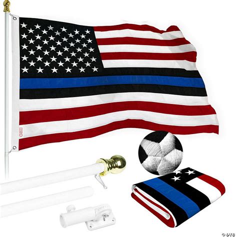 G128 Flag Pole 5 Ft White Tangle Free And Blue Lives Matter Flag 2