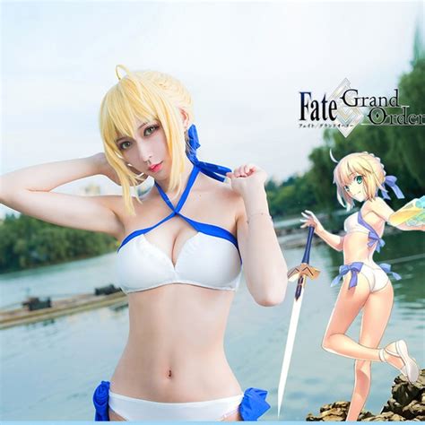 Anime Saber Cosplay Fate Grand Order School Swimsuit Summer Swimming