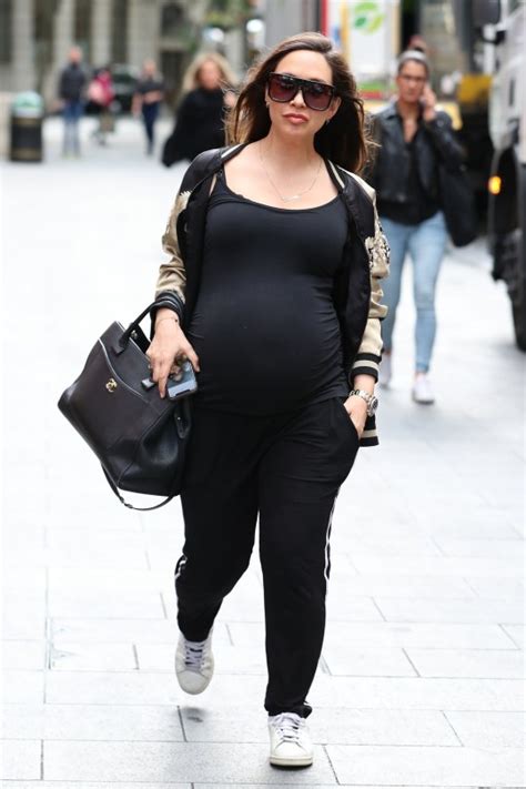 pregnant myleene klass looked ready to pop as bumps into miley cyrus metro news