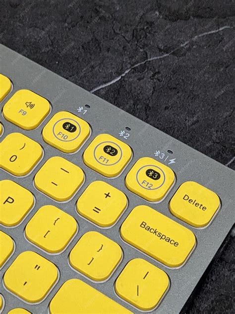 Premium Photo Macro Picture Of Grey Keyboard With Yellow Keys