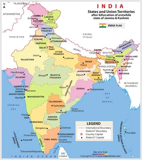 India New Map With All State Capital And Founding Date