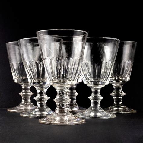 Set Of Six Aperitif Glasses C 1880 Green And Stone Of Chelsea