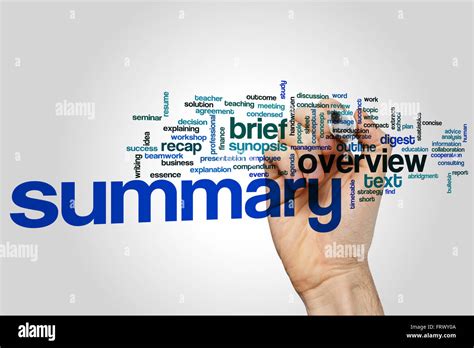 Summary Word Cloud Concept Stock Photo Alamy