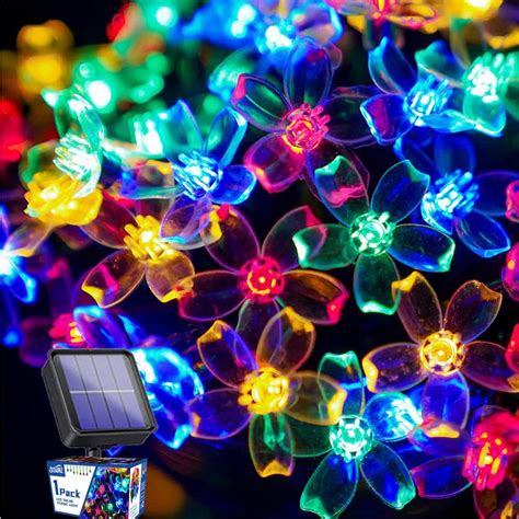 Sowaz Outdoor 22 Ft Solar Flower Mini Bulb 50 Led String Light Multi