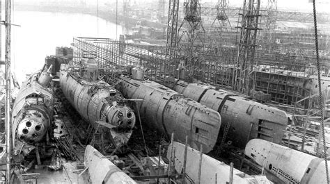 German Type Xxi Submarines Under Construction Bremen Germany 1945