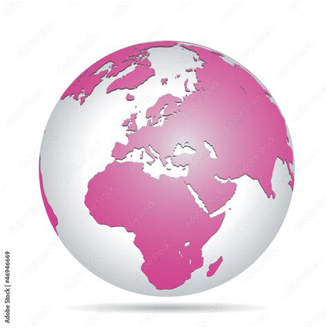 Pink Planet Earth Stock Vektorgrafik Adobe Stock