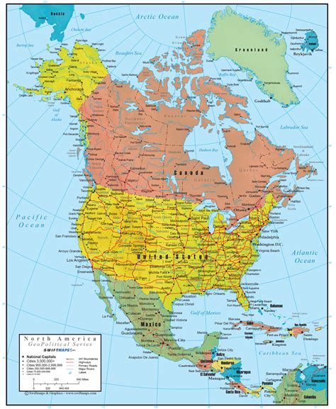 North America Map High Detailed Political Map North American Continent My Xxx Hot Girl