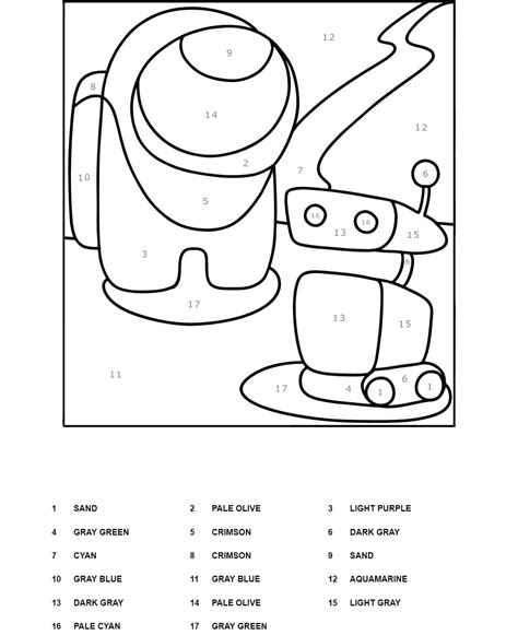 Among Us Color By Number Free Printable Coloring Pages For Kids
