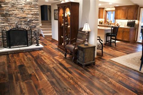 Reclaimed Antique Oak Hit Skip Hardwood Flooring Traditional Living