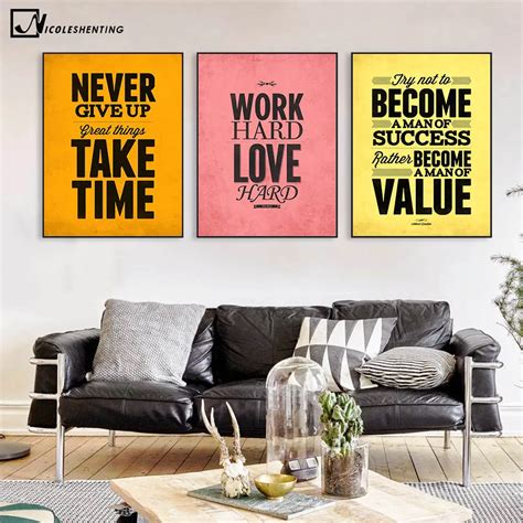 Motivational Quote Minimalist Art Canvas Poster Painting Inspirational