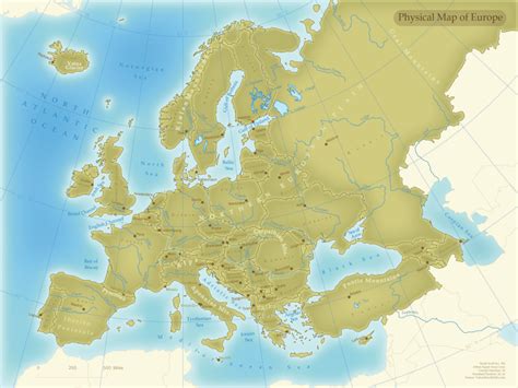 High Resolution Physical Map Of Europe 88 World Maps