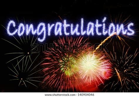 Congratulations Word Fireworks Stock Photo Edit Now 140904046
