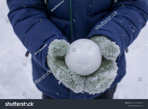 Person Holding Snowball Hands Snowball Snowball Stock Photo Shutterstock