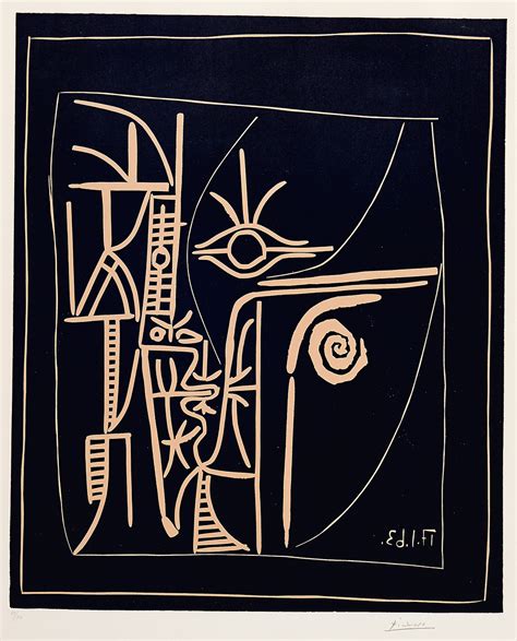 Pablo Picasso Tete Head 1963 Linocut S