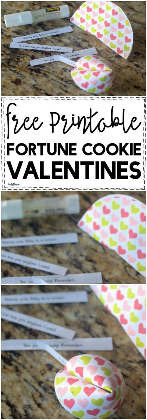 Fortune Cookie Valentines Printable Nerdy Valentines Valentine