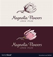 Magnolia flower logo Royalty Free Vector Image