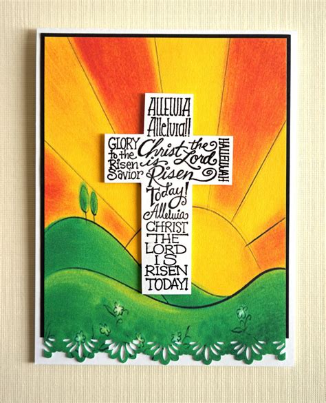 Handmade Easter Card Christ Is Risen Religious Scr 02