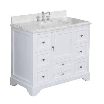 D bath vanity in white with natural marble vanity top in white. KBC Madison 36" Single Bathroom Vanity Set & Reviews | Wayfair | Single bathroom vanity, 42 inch ...