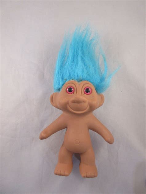Troll Doll Blue Hair Pink Eyes Etsy