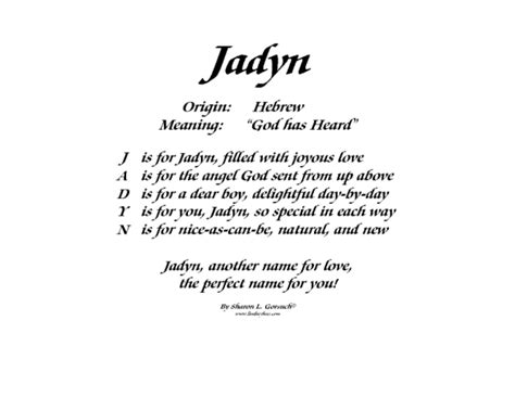 Meaning Of Jadyn Lindseyboo