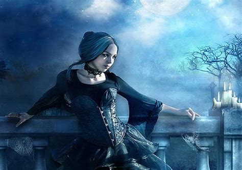 Gothic Princess In Moonlight Goth Moon Spider Candlies Hd