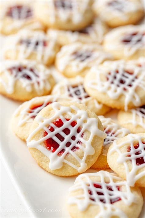 Raspberry Almond Shortbread Thumbprint Cookies Saving Room For Dessert