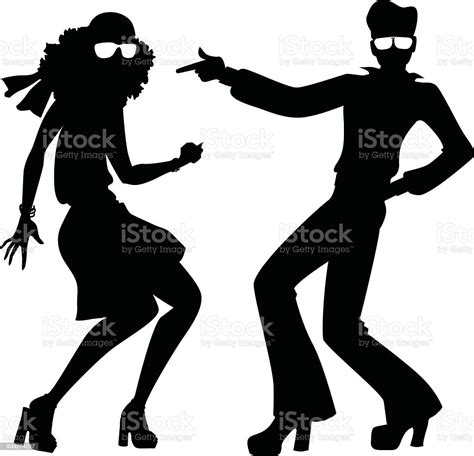 Disco Dancers Silhouette Stock Illustration Download Image Now In