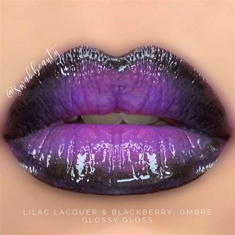 Lilac Lacquer And Blackberry Lipsense Ombr With Glossy Gloss Ombre