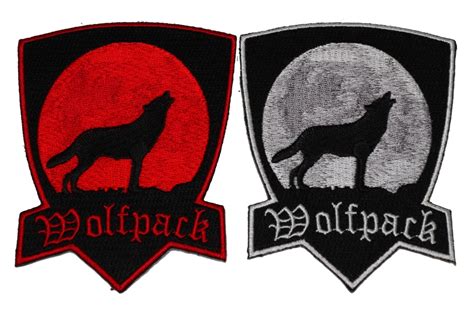 Wolfpack Patch White And Red Embroidery Over Black 2