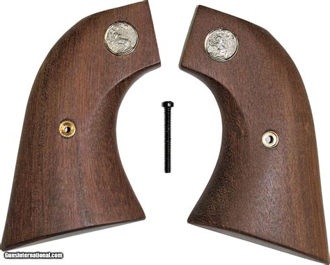 Colt Saa Walnut Grips Oversize 2 Piece With Medallions