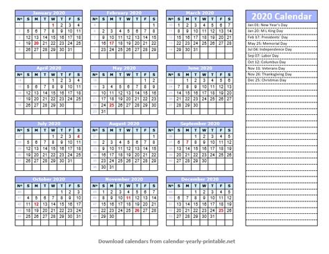 30 Best Yearly Calendar Printable Free Calendar Yearly Printable