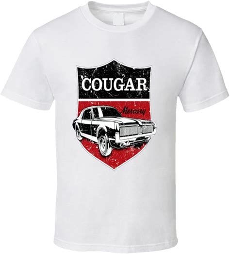 Mercury Cougar Distressed T Shirt 5xl White