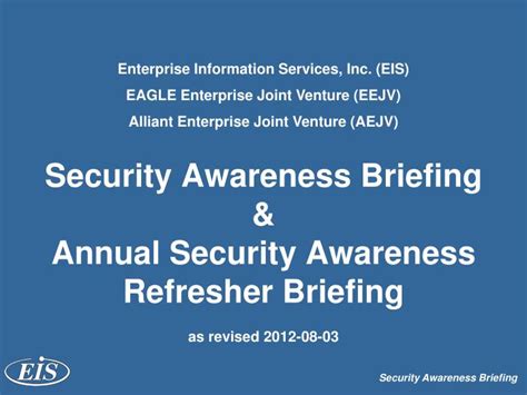 Ppt Security Awareness Briefing And Annual Security Awareness Refresher