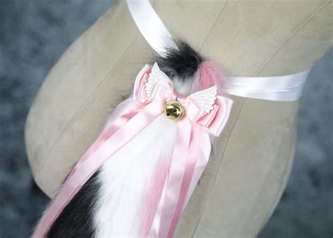 Pink Calico Cat Ears And Tail Set Handmade Faux Fur Kitten Etsy