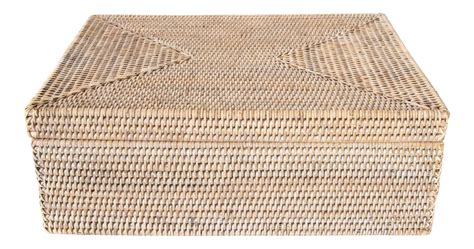 Artifacts Rattan Storage Box With Lid Flat Legal File Organizer In