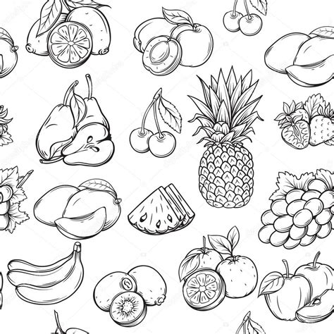Hand Draw Fruits Pattern Stock Vector By ©tory 82191130